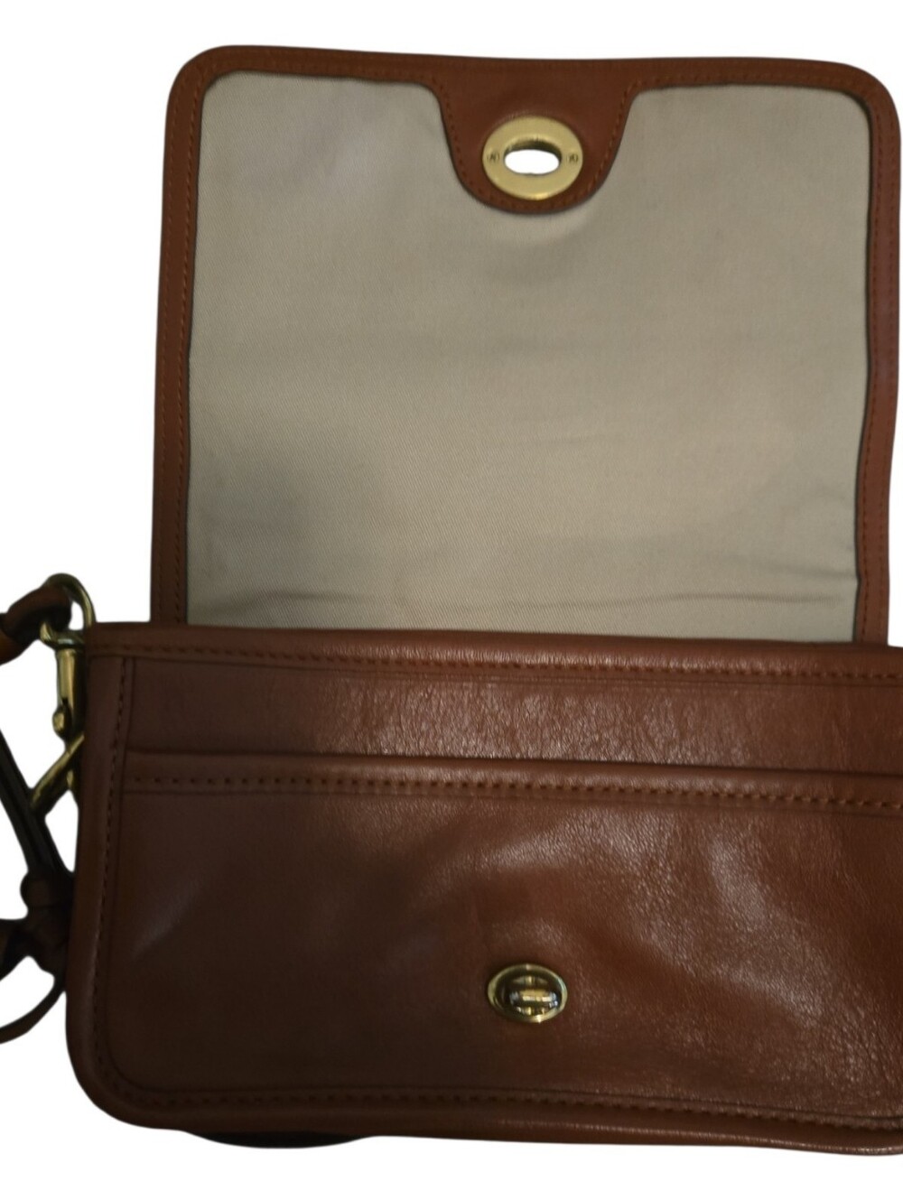 Vintage 2012 Coach Legacy Penny Cognac Crosbody W/ Cross Turnlock (Style) 19914 - Picture 7 of 12